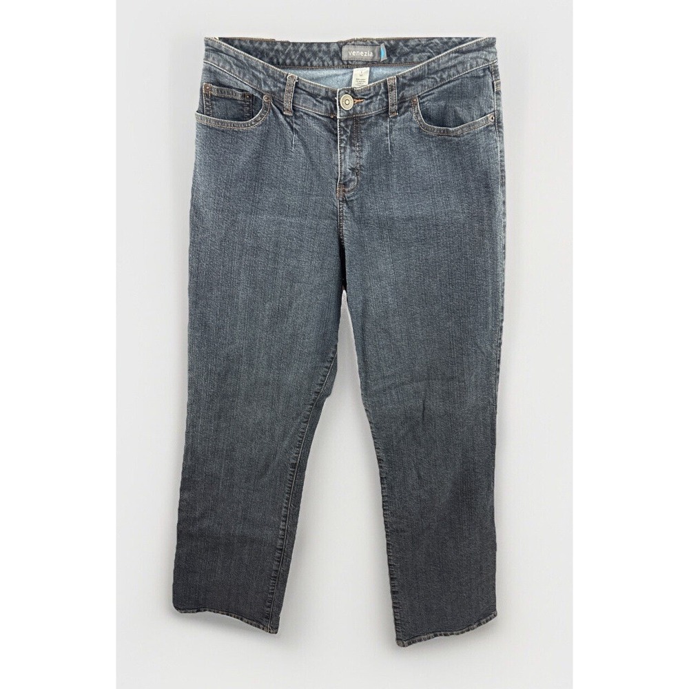Venezia Stretch Bootcut Jeans Women's 1 Tall Black 5-Pocket Mid Rise Medium Wash